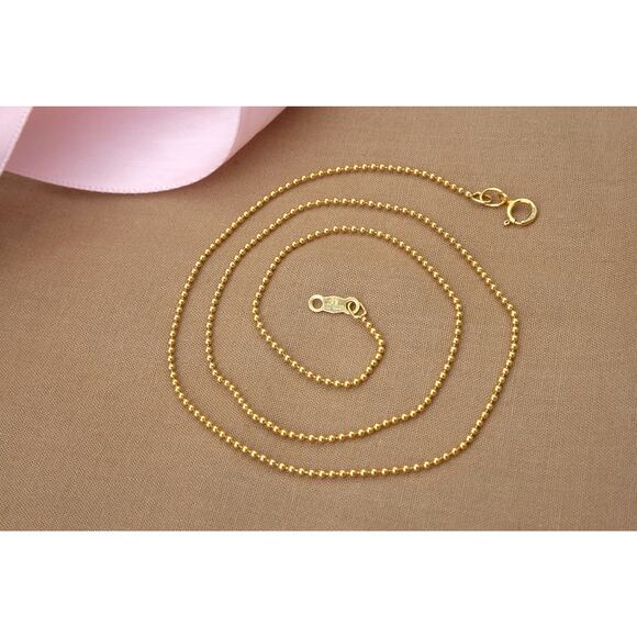 14K Gold Filled Ball Chain, High Quality Bead Necklace, Dainty Minimalist Chain - Picture 5 of 5